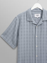 Didcot Shirt - Pale Blue Open Weave-Wax London-Over the Rainbow