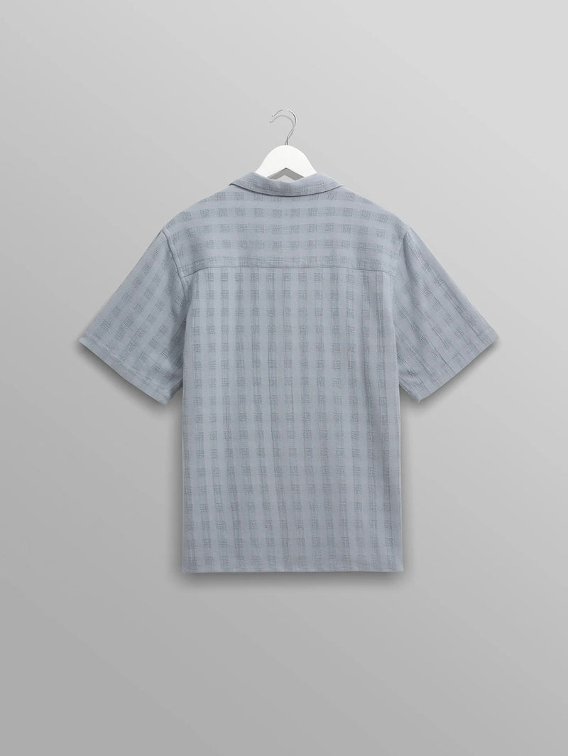 Didcot Shirt - Pale Blue Open Weave-Wax London-Over the Rainbow