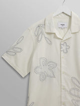 Didcot Shirt - Ecru Floral Embroidered-Wax London-Over the Rainbow