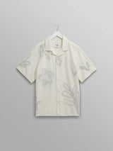 Didcot Shirt - Ecru Floral Embroidered-Wax London-Over the Rainbow