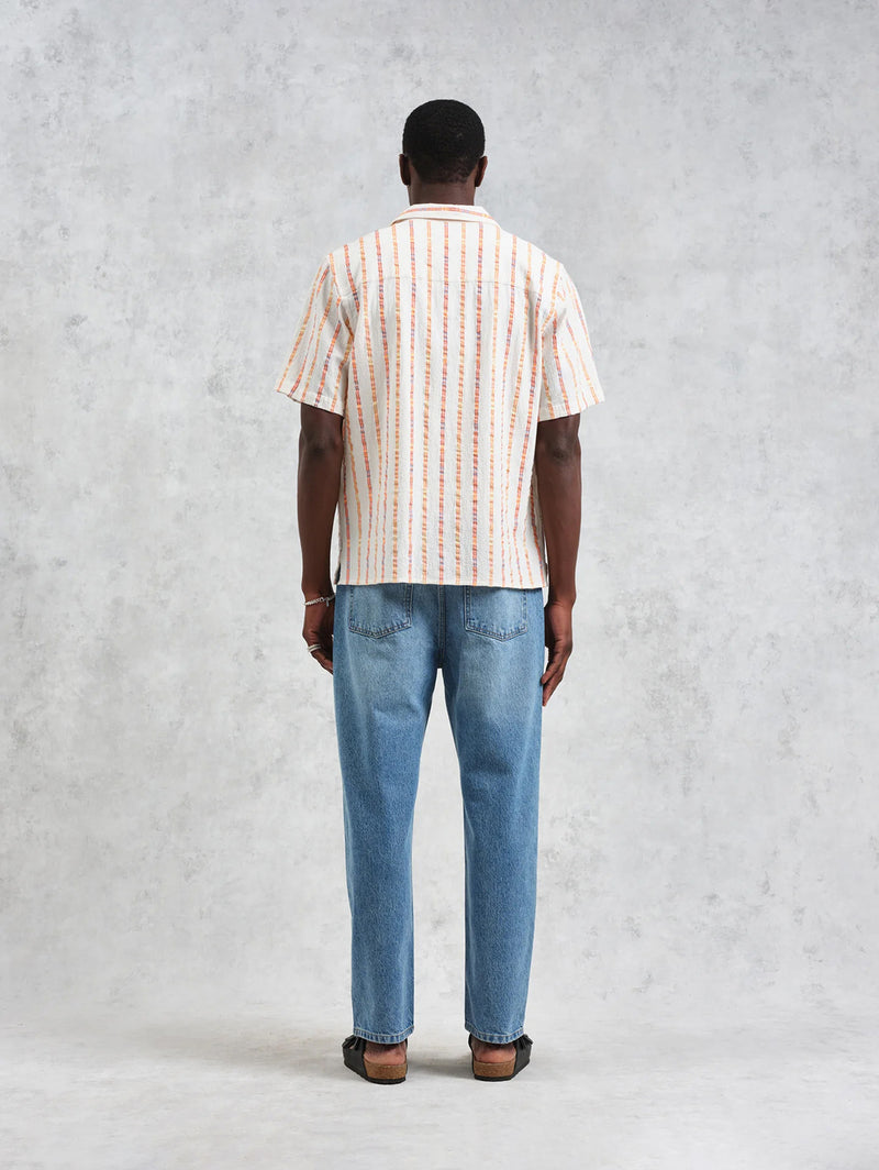 Didcot Shirt - Ecru Orange Stripe-Wax London-Over the Rainbow