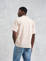 Didcot Shirt - Ecru Orange Stripe-Wax London-Over the Rainbow