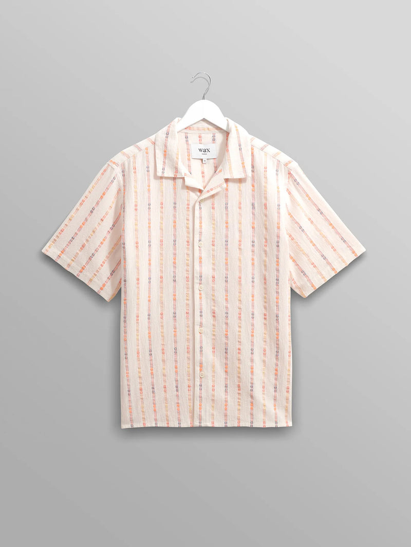 Didcot Shirt - Ecru Orange Stripe-Wax London-Over the Rainbow