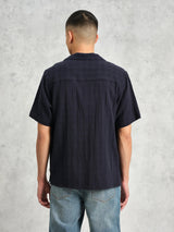 Didcot Shirt - Navy Open Weave-Wax London-Over the Rainbow