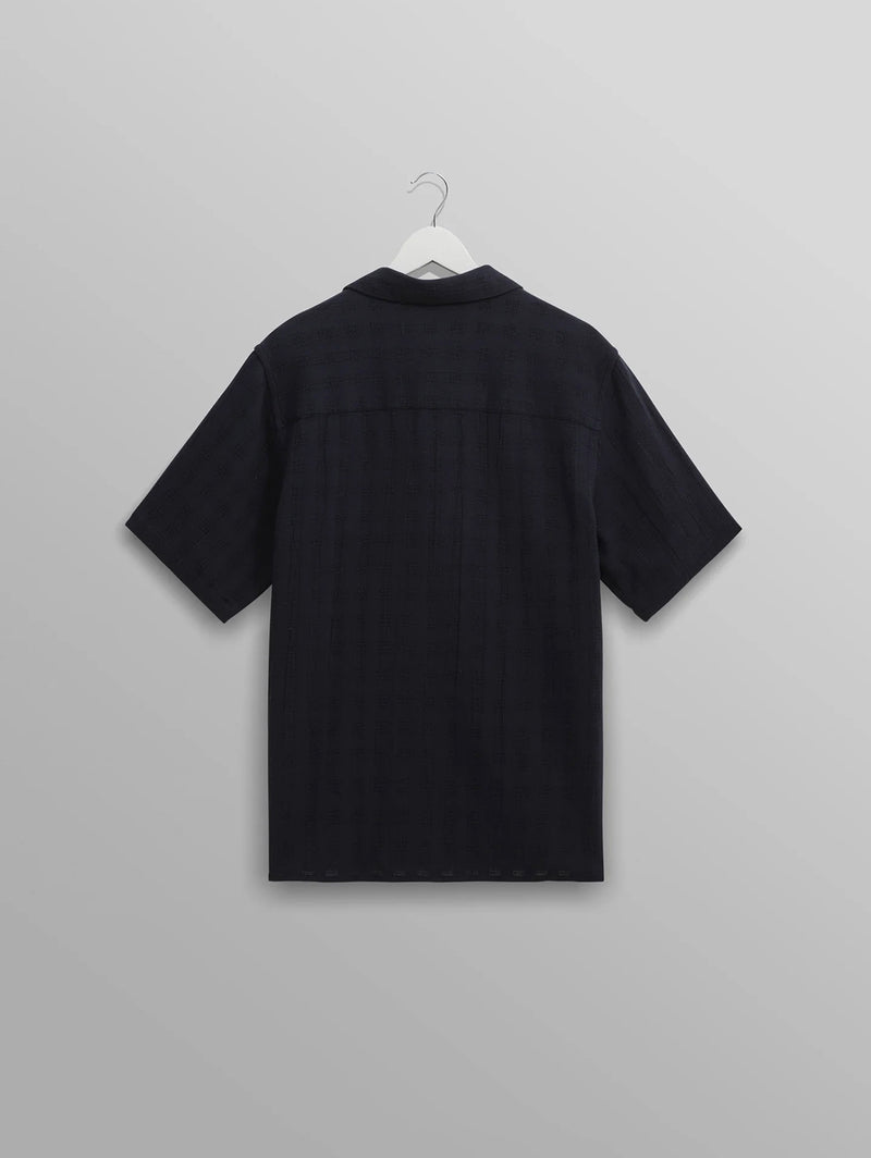 Didcot Shirt - Navy Open Weave-Wax London-Over the Rainbow