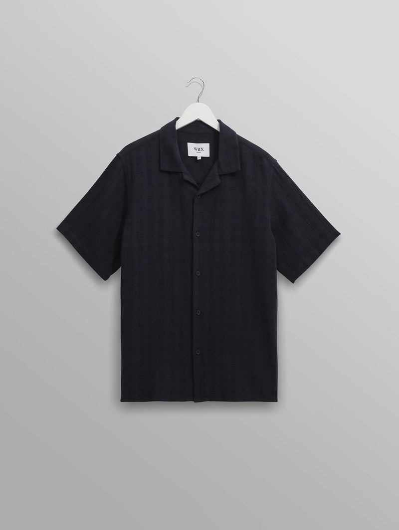 Didcot Shirt - Navy Open Weave-Wax London-Over the Rainbow