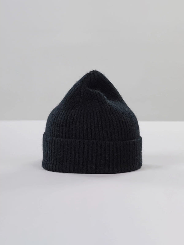 Wool Angora Beanie - Onyx