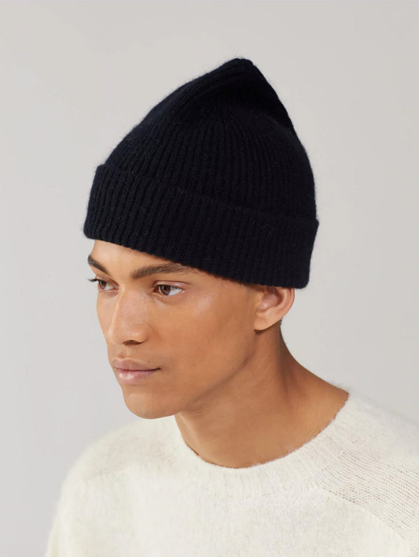 Wool Angora Beanie - Onyx-LE BONNET-Over the Rainbow