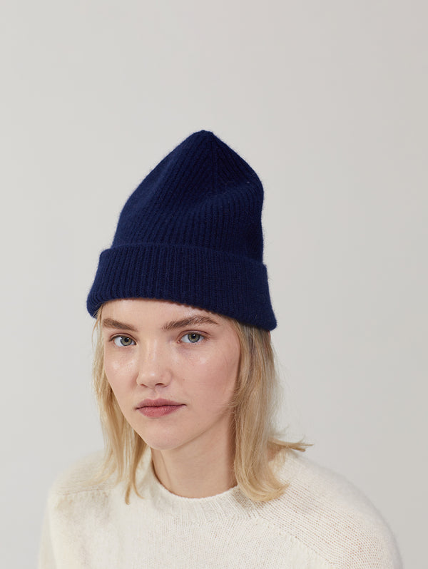 Classic Angora Beanie - Midnight-LE BONNET-Over the Rainbow