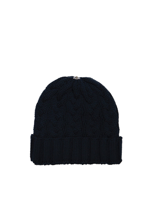 Charlie Cable Knit Hat - Midnight Navy-Lindo F-Over the Rainbow