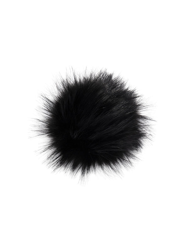 Faux Raccoon Pom - Black-Lindo F-Over the Rainbow