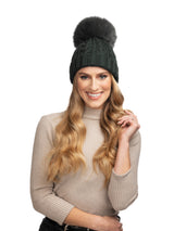 Charlie Cable Knit Hat - Hunter Green-Lindo F-Over the Rainbow