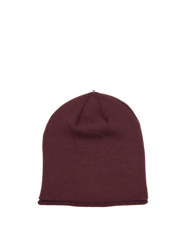 Glossy Knit Hat - Merlot-Lindo F-Over the Rainbow