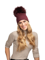 Glossy Knit Hat - Merlot-Lindo F-Over the Rainbow