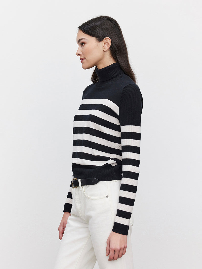 Korie Cashmere Turtleneck - Black Chalk-Velvet-Over the Rainbow