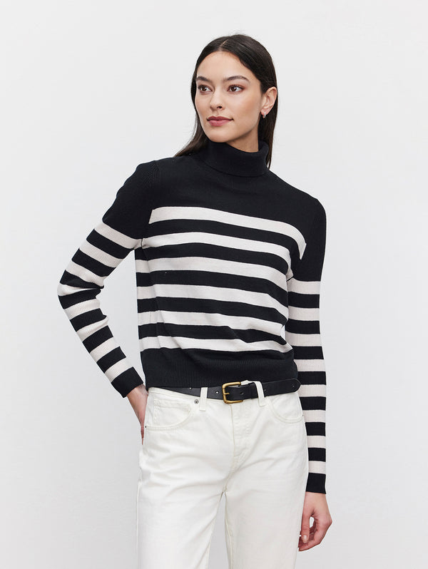 Korie Cashmere Turtleneck - Black Chalk-Velvet-Over the Rainbow