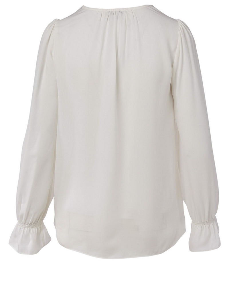 Bolona Silk Shirt - Porcelain