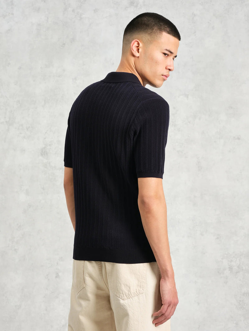 Naples Knit Polo - Midnight-Wax London-Over the Rainbow