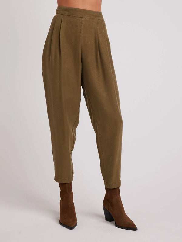 Nico Clean Waist Slouchy Trouser - Basil Green-Bella Dahl-Over the Rainbow