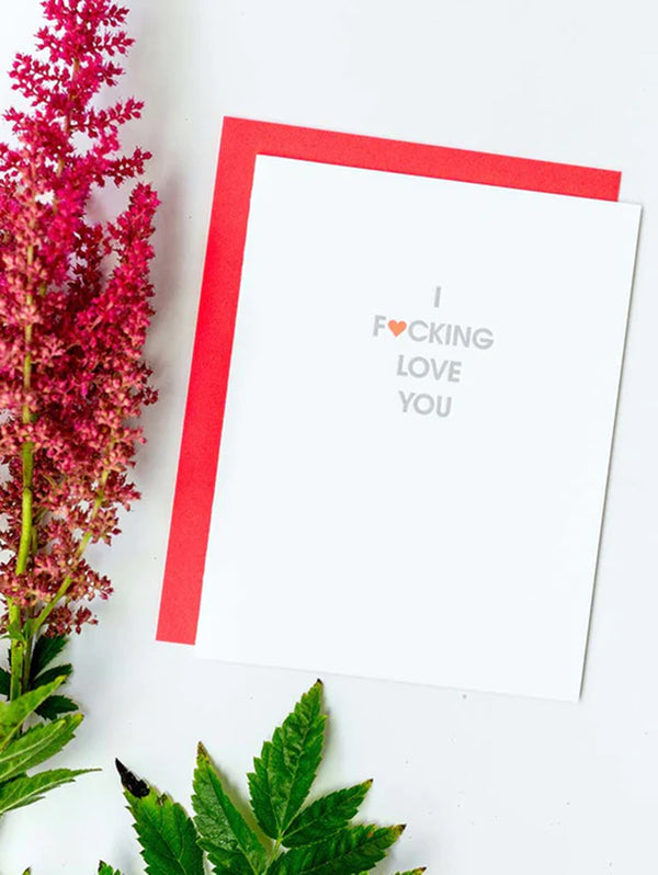 Fucking Love You - Letterpress Card-CHEZ GAGNE LETTERPRESS-Over the Rainbow