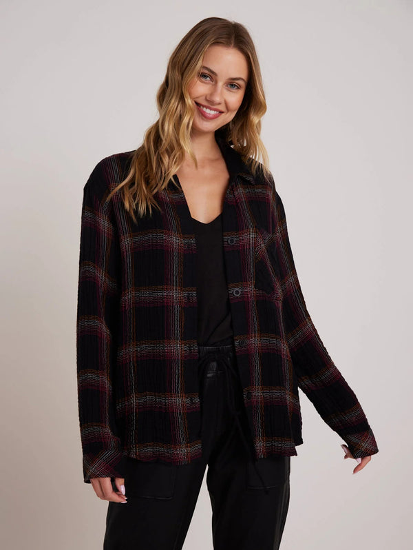 Oversized Shirt with Pocket - Autumn Sunset Plaid-Bella Dahl-Over the Rainbow