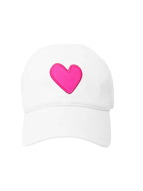 Heart Cap - White/Neon Pink-KERRI ROSENTHAL-Over the Rainbow