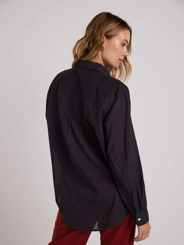 Pintuck Flowy Shirt - Black-Bella Dahl-Over the Rainbow