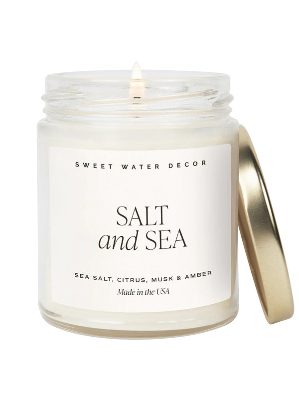 Clear Jar Soy Candle - Salt and Sea-SWEET WATER DECOR-Over the Rainbow