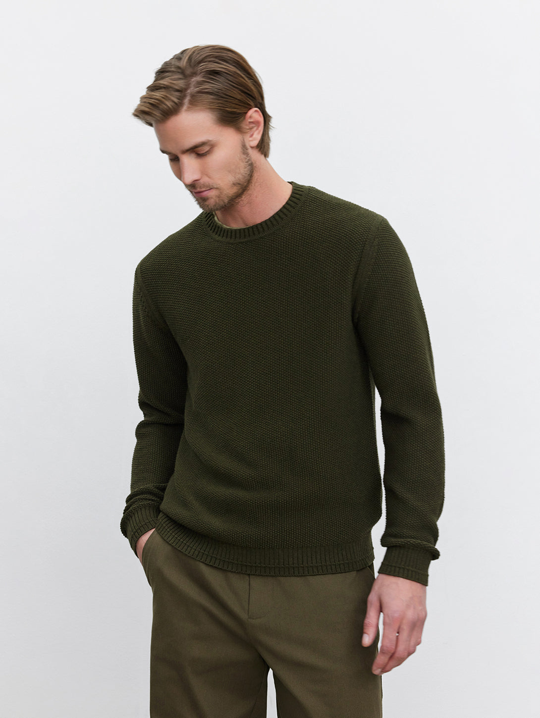 VELVET | Marco Seed Stitch Sweater - Olive | Over The Rainbow Canada ...