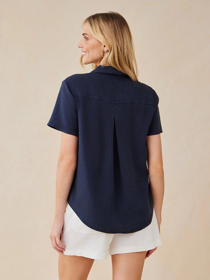 Short Sleeve Pocket Shirt - Endless Sea-Bella Dahl-Over the Rainbow