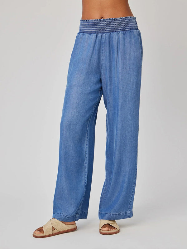 Smocked Waist Wide Leg Pant - Moonlit Haze Wash-Bella Dahl-Over the Rainbow