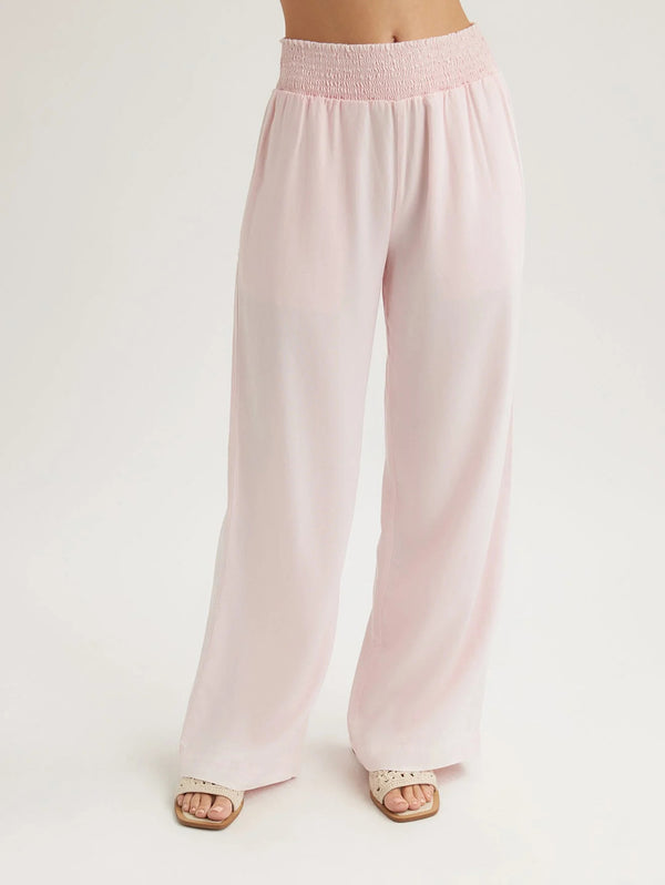 Smocked Waist Wide Leg Pant - Petal Pink-Bella Dahl-Over the Rainbow