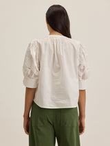 Laria Sunflower Embroidery Top - Off White-Velvet-Over the Rainbow