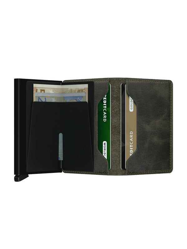 Slimwallet - Vintage Olive Black-SECRID WALLET-Over the Rainbow