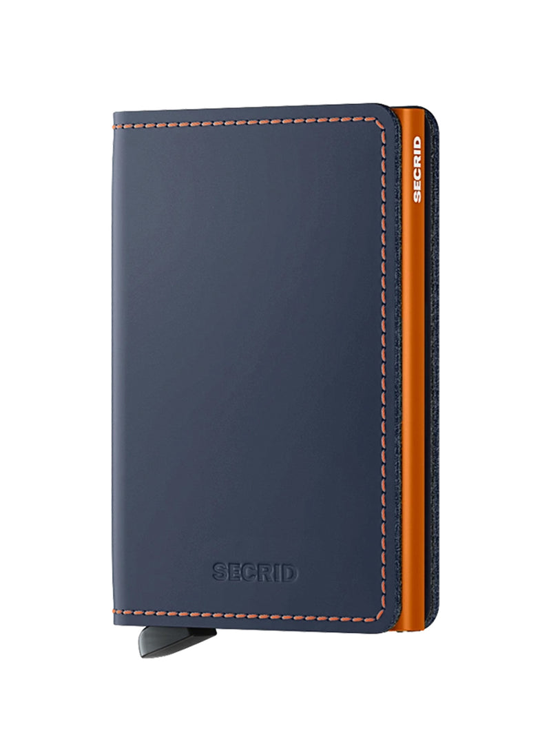 Slimwallet - Matte Night Blue & Orange-SECRID WALLET-Over the Rainbow