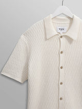 Tellaro Shirt - Ecru Honeycomb Knit-Wax London-Over the Rainbow