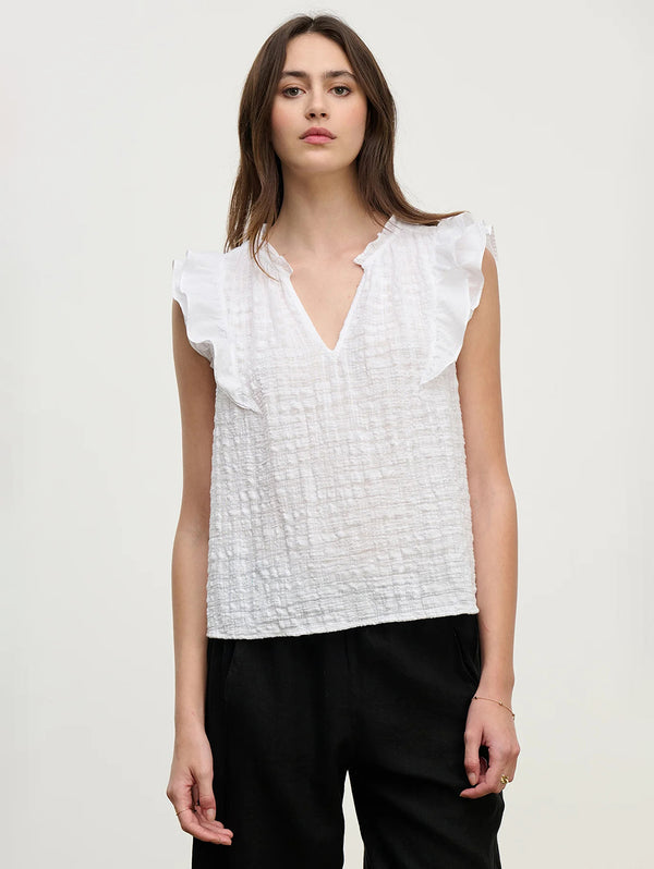 Eva Textured Gauze Top - White-Velvet-Over the Rainbow