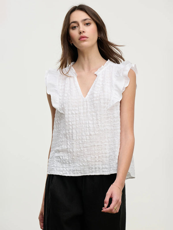 Eva Textured Gauze Top - White-Velvet-Over the Rainbow