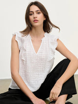 Eva Textured Gauze Top - White-Velvet-Over the Rainbow