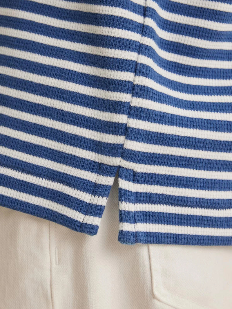 Harlan Thermal Stripe Top - Blue/White-Velvet-Over the Rainbow