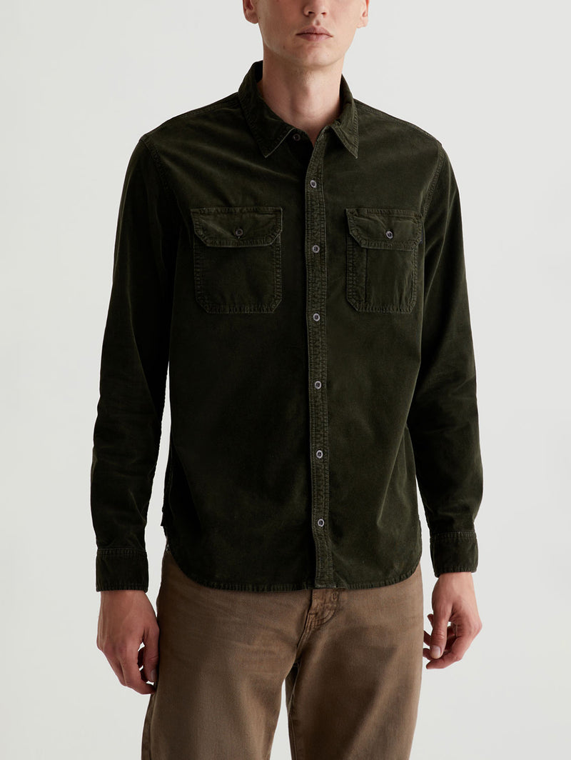 Aiden Utility Corduroy Shirt - Sulfur Dried Cedar-AG Jeans-Over the Rainbow