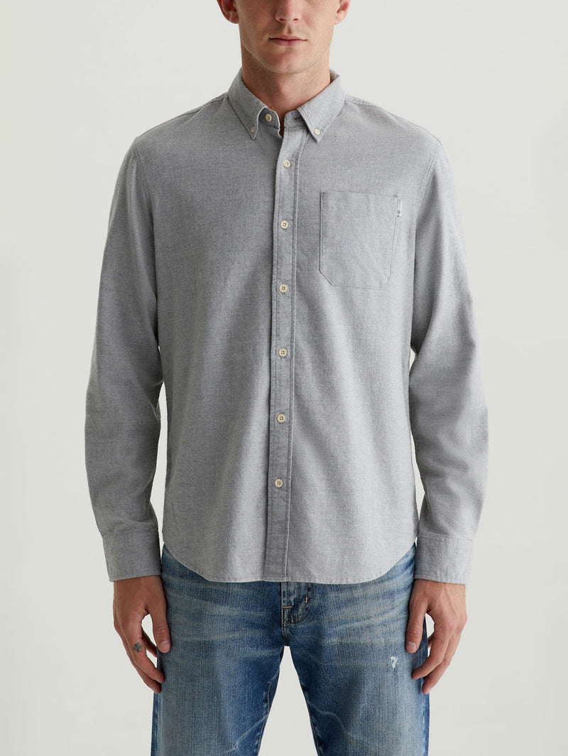 Aiden Dress Shirt - Heather Grey-AG Jeans-Over the Rainbow