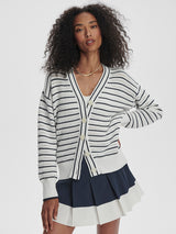 Antonia Relaxed Cardigan - White/Blue-VARLEY-Over the Rainbow