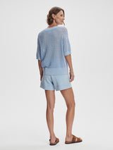 Calle Knit Top - Cashmere Blue-VARLEY-Over the Rainbow