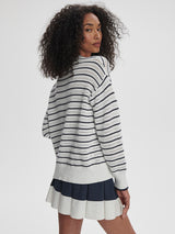 Antonia Relaxed Cardigan - White/Blue-VARLEY-Over the Rainbow