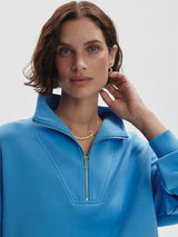 Hawley Half Zip Sweatshirt - Azure Blue-VARLEY-Over the Rainbow