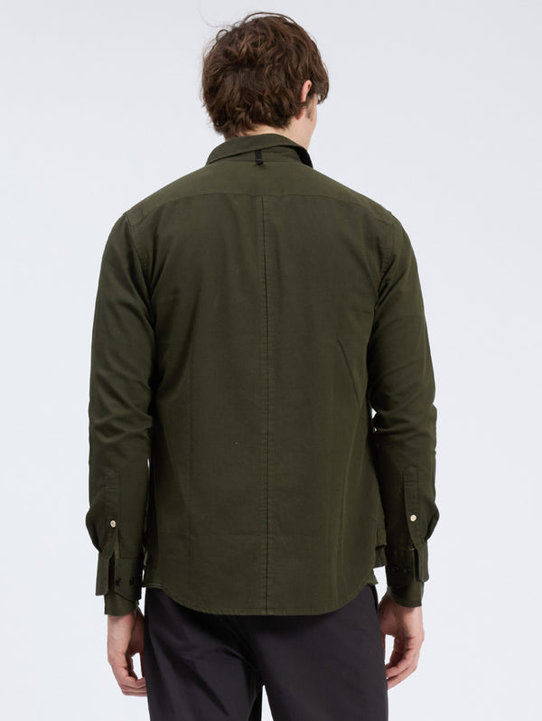 Tomlin Stretch Dobby Shirt - Forest Green-RAG + BONE-Over the Rainbow