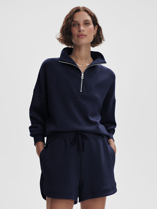 Hawley Half Zip Sweatshirt - Navy-VARLEY-Over the Rainbow