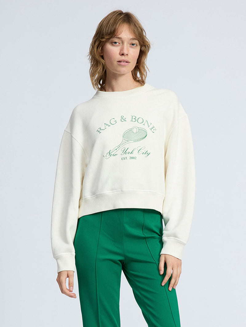 Rib Raquet Sweatshirt - Ivory