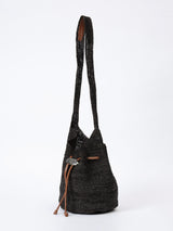 Daily Straw Bucket Bag - Black-RAG + BONE-Over the Rainbow